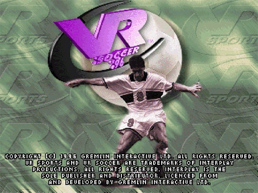 VR Soccer title screen for Sega Saturn